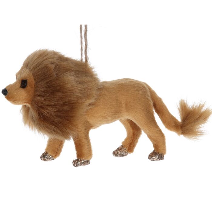 Gisela Graham Faux Fur Dec 15cm - Lion